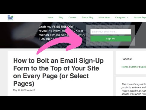 How to Bolt an Email Sign-Up Form to the Top of Your Site on Every Page (or Select Pages)