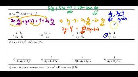 BC Lesson 5 Part 2: Implicit Differentiation (More Examples)