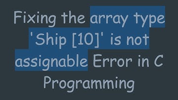 Fixing the array type 