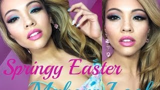 Spring Easter Mint Pink Makeup Tutorial