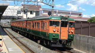 [4K]115系岡山車D-27編成湘南色団臨島本通過(20230826) 115 EMU Okayama D-27 Fleet Chartered Train