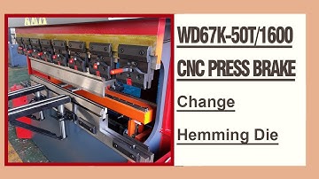 RONGWIN Guides you WD67K-50T/1600 TP10S torsion bar CNC press brake change hemming die
