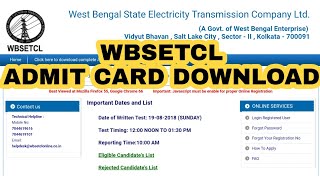 WBSETCL DOWNLOAD ADMIT CARD screenshot 5