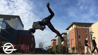 NINJA in Real Life | Parkour, Flips and Tricks(Want to see a Real life Ninja perform Parkour, flips, tricks and more? Omar Zaki dresses up as a Ninja for Halloween and goes around George Mason University ..., 2016-10-28T20:00:02.000Z)