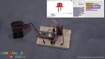 Blink usando Scratch e  Arduino Nano  controlado via Bluetooth acompanhado de Animação do LED