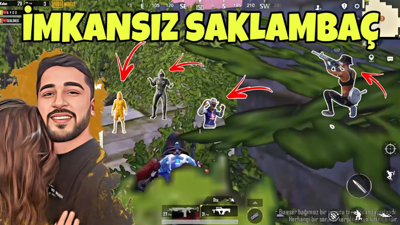 HERKES YEŞİL GİYİP YEŞİLLİKLERDE SAKLAMBAÇ! %100 İMKANSIZ HARİTA -PUBG MOBİLE