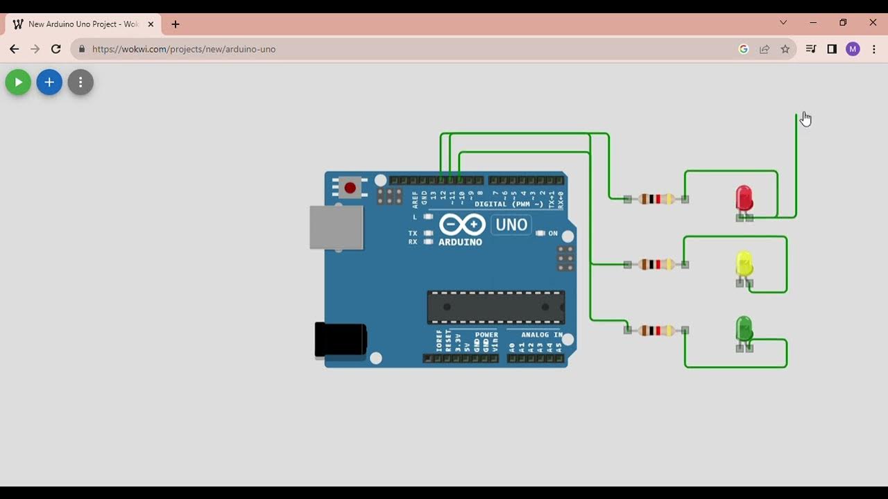 New Arduino Uno Project LED Lampu lalu lintas - Wokwi Simulator - YouTube
