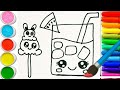How to draw watermelon juice | cute lollipop drawing| easy watercolor drawing for kids|
