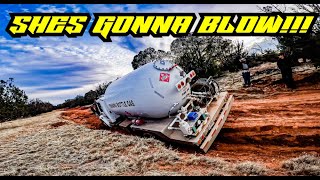 OFFROAD RECOVERY!! FULLY LOADED propane truck!! (We didn't tip it over)