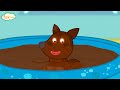 Fox Family is Going to Swim in Chocolate Water Pool- funny Stories - Cartoon Songs for kids