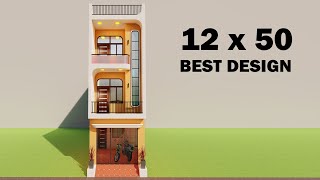 Small 3D 6 bedroom house plan,3D 12*50 makan ka naksha,12x50 new house plan,3D ghar ka naksha screenshot 5