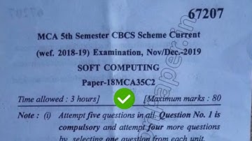2019 Mdu MCA 5th Sem Soft Computing Question Paper