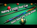 WoodTurning: Making A $1000 Pool Cue With Epoxy Resin And Scrap Wood With Carbon Fiber Shaft
