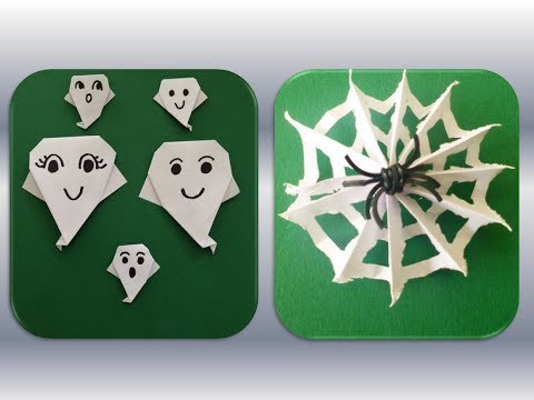 DIY HALLOWEEN QUICK AND EASY GHOST DECORATION; ORIGAMI HALLOWEEN GEIST SCHNELL + EINFACH