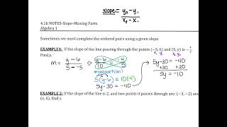 4 -1b NOTES Slope Missing Pieces