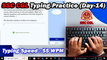SSC CGL Typing Practice Day- 14 | 55 WPM with 100% Accuracy #typingmaster #raushantypingmaster