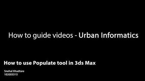 Tutorial 5 - How to use Populate tool in 3ds Max.
