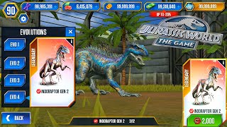 NEW INDORAPTOR GEN 2 MAX LV 40 FULL X3 FEEDING | JURASSIC WORLD THE GAME