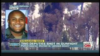 Two sheriff's deputies have been wounded in a shootout with suspect
believed to be renegade ex-los angeles police officer christopher
jordan dorner, high...
