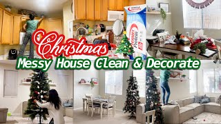 NEW CHRISTMAS CLEAN AND DECORATE WITH ME 2021 | MESSY HOUSE CLEAN WITH ME | SPEED CLEANING