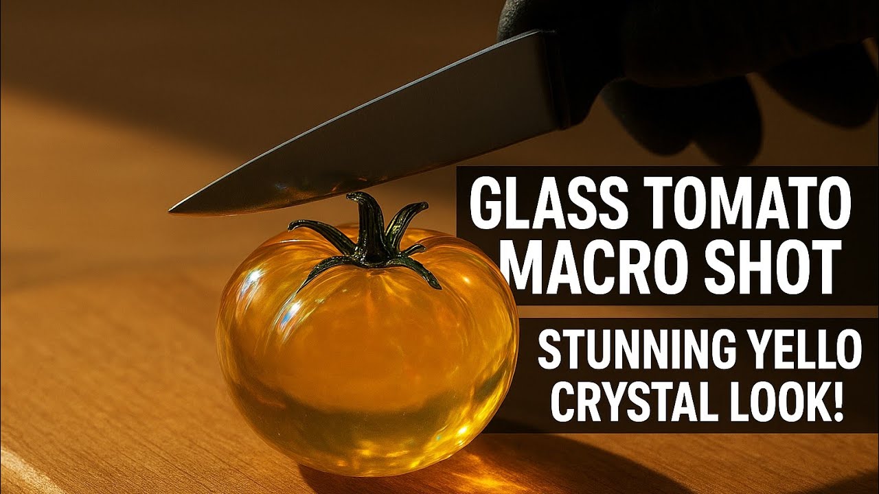 Glass Tomato Macro Shot | Stunning Yellow Crystal Look 