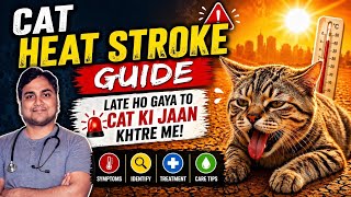 Cat Overheating Signs 😱 | Heat Stroke Symptoms & Treatment (Hindi) by Dr Sk Mishra