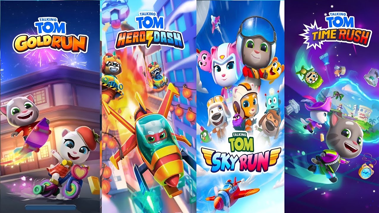 Talking Tom Hero Dash Vs Talking Tom Fly Run Vs Talking Tom Gold Run  - All Bosses