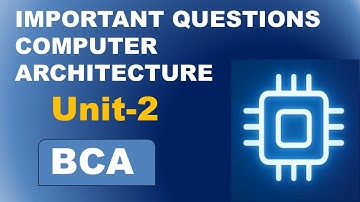 BCA Computer Architecture  Unit 2 Important Questions | MDU BCA 1st Sem | YMCA bca Sem 1 |