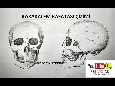 KAFATASI ÇİZİMİ / KARAKALEM İNSAN KAFATASI ÇİZİMİ / KURUKAFA ÇİZİMİ