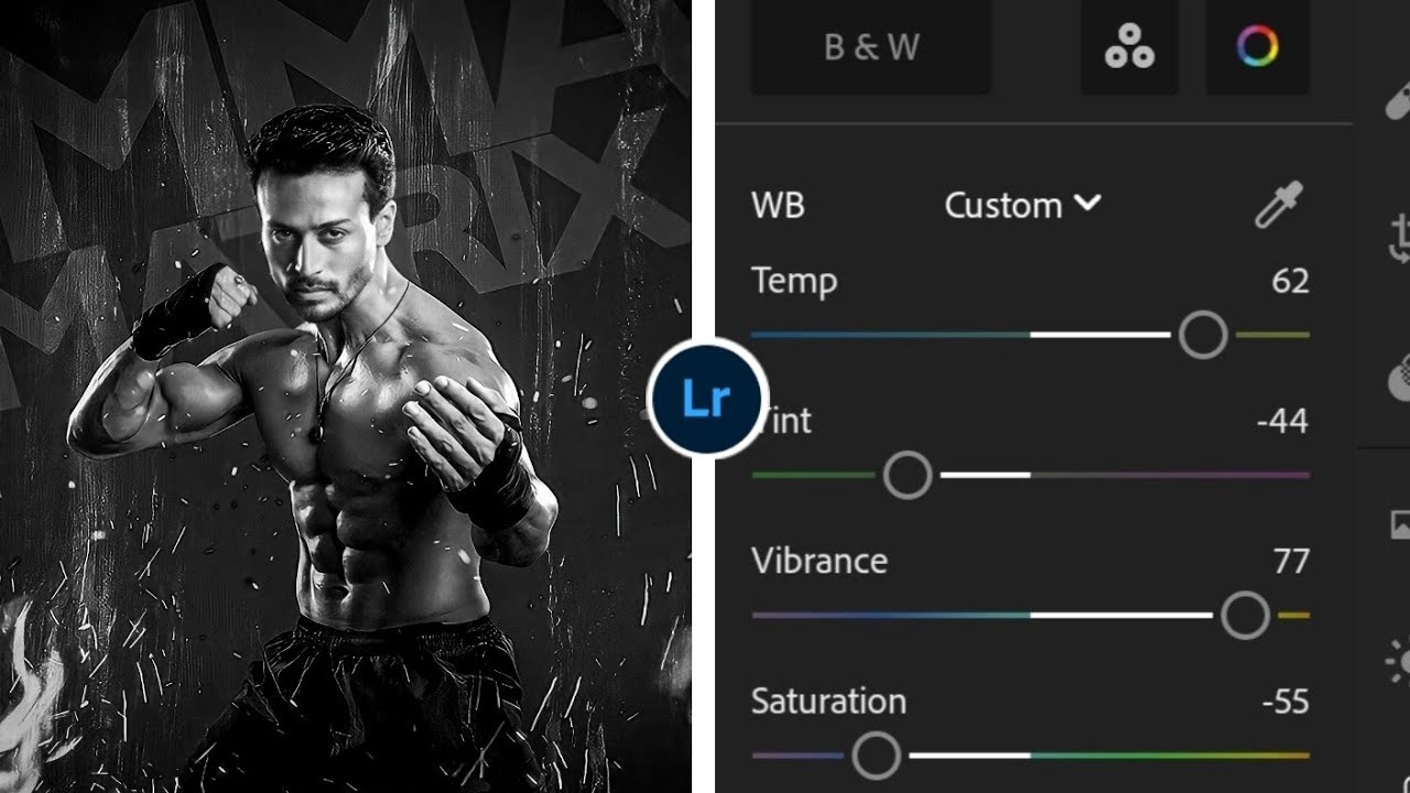 Tiger shroff baleck and whait photo editing || lightroom photo editing ||