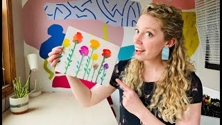 Watercolor Drip Flowers - COOL BEANS CLUB! - At Home Art with Mrs. K