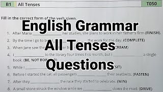 English grammar__worksheet questions on all English tenses/present perfect &past progressive tense