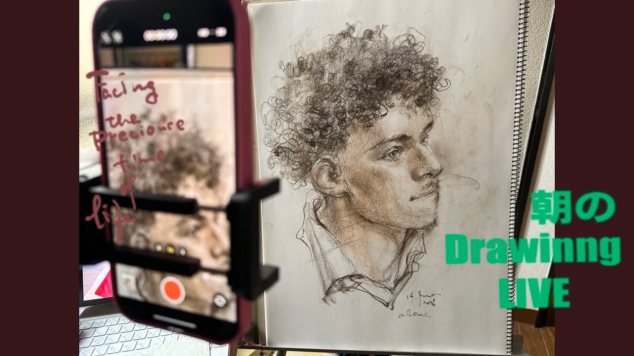 朝のドローイングライブ🌤️6.14#art #drawing #人物画#sketch #pastel