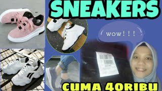Shopee Haul Sneakers Murah + try on !! Cuma 40K  sebagus itu