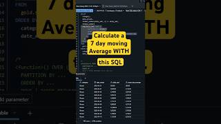 Here is how to calculate a 7 day moving Average with #sql