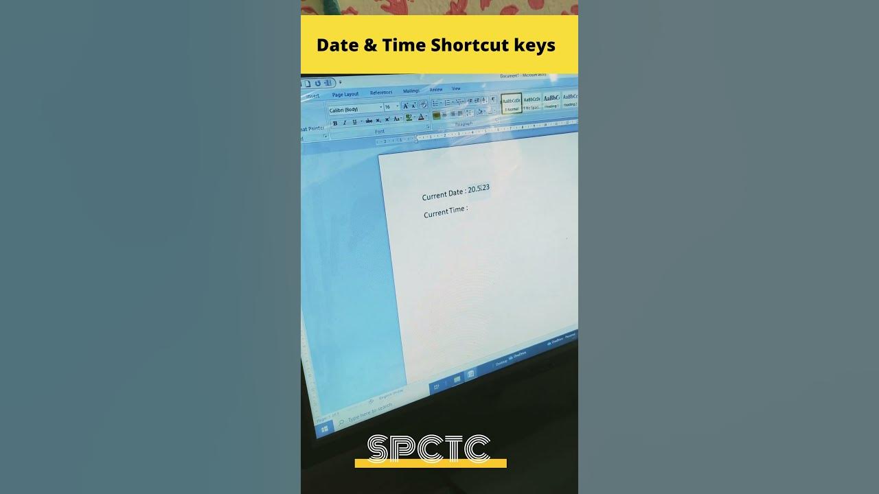 Date and time shortcut key in ms word tranding viral computer tech