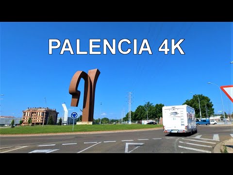 Palencia (Castilla y Leon, España) Conduciendo 4K Viaje en Coche