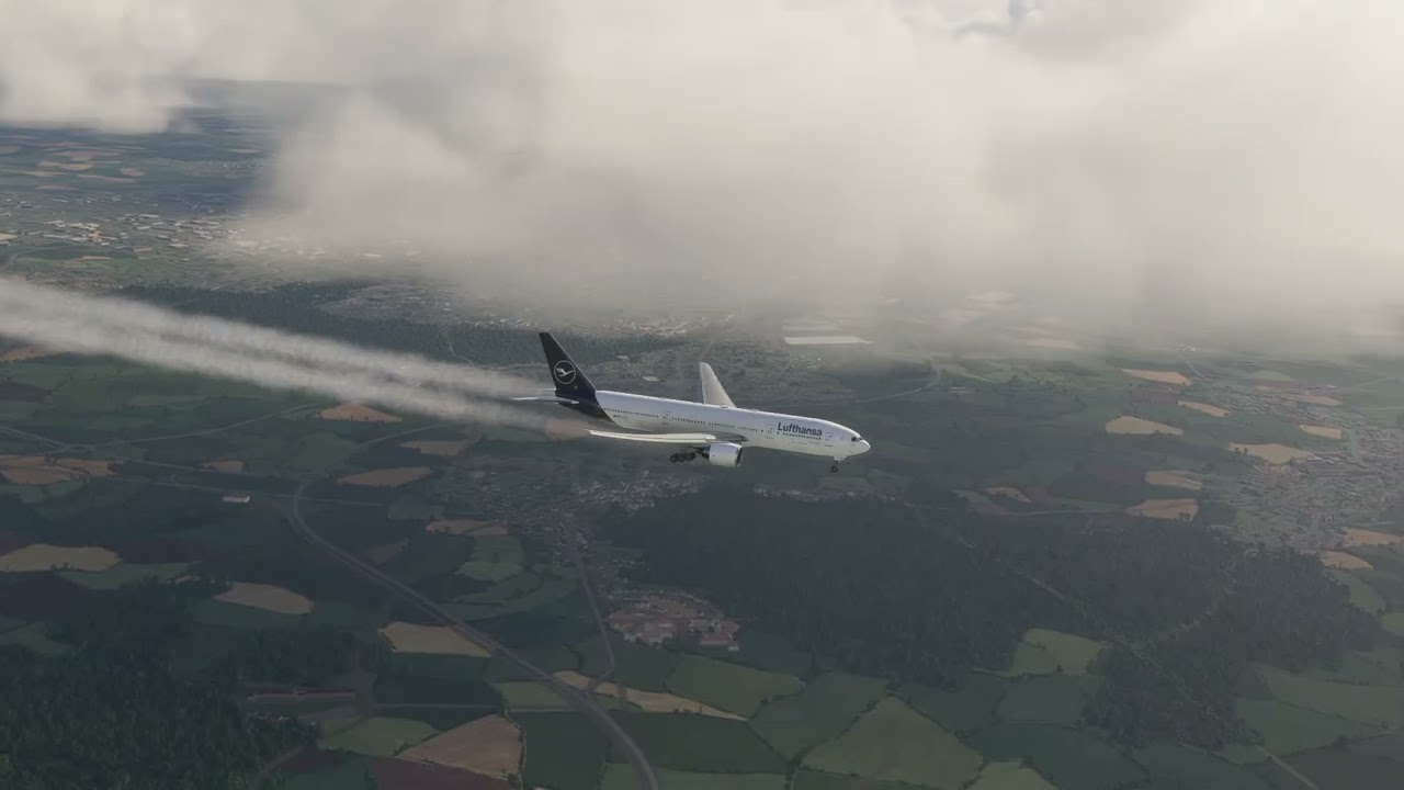 Огромный Boeing 777 Lufthansa борется с ветром в парижском аэропорту Шарль де Голль!