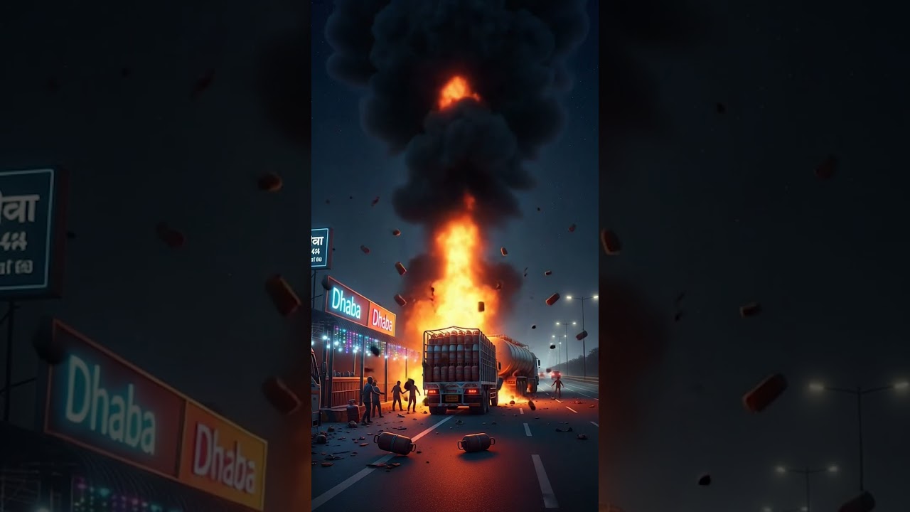 🔥 Jaipur-Ajmer Highway Explosion 2025: Massive Fire & Blasts After Tanker-LPG Truck Collision!