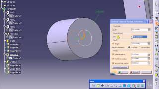 Catia V5 Tutorial-43 Drafted Filleted Pocket
