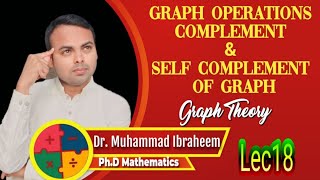 Graph Theory Part 18  Graph Operation Complement of  graph and Self-complement of graph