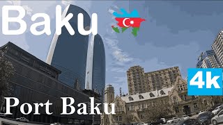 9 Port Baku and Boulevard walking tour 4k 60 fps