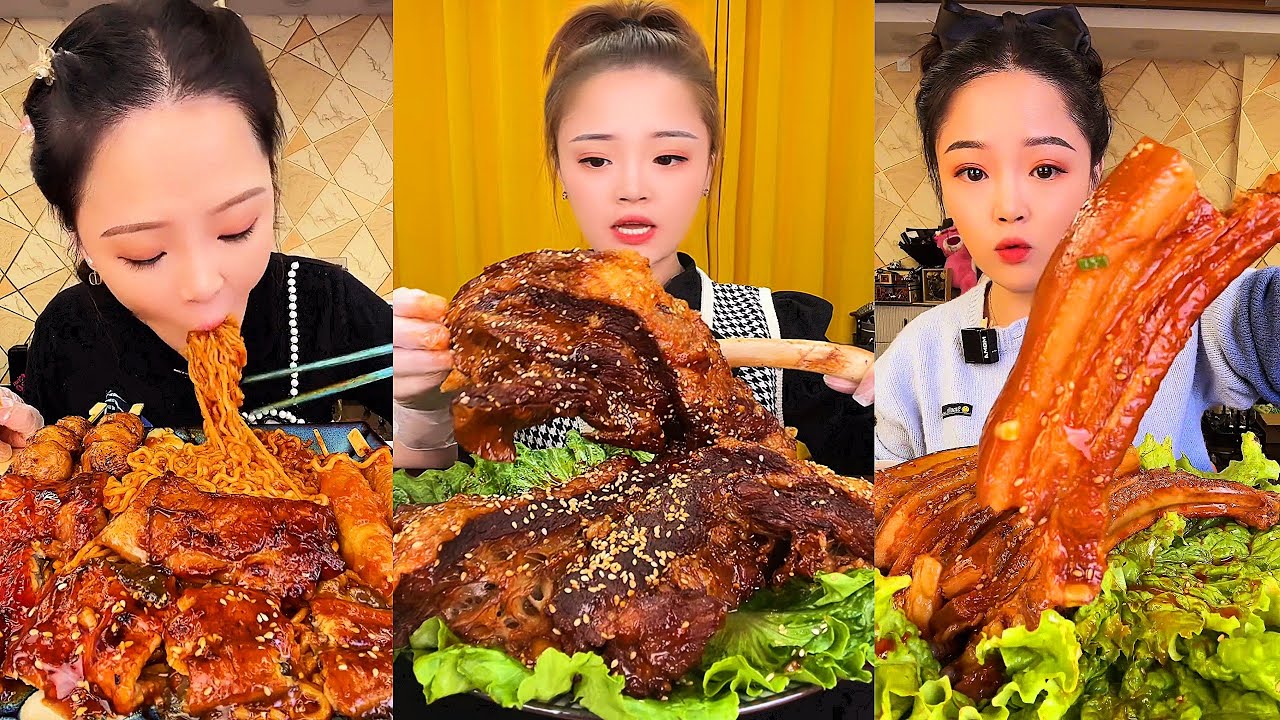 ASMR MUKBANG spicy Pork Bellly Soothing Sounds While Enjoying Delicious 먹방 모음이 팅쇼 리얼 사운드 #405