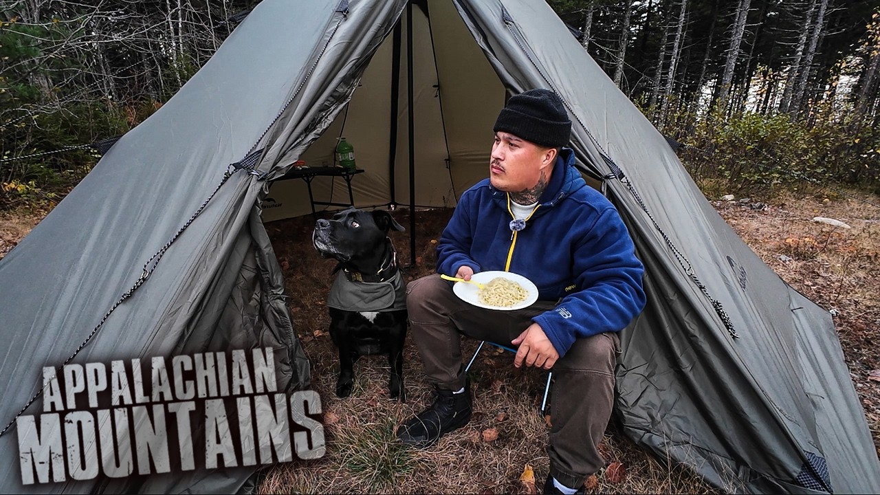 (БИГФУТЫ БЫЛИ БЛИЗКО!) Одиночный кемпинг с горячей палаткой в ​​глубине Аппалачей