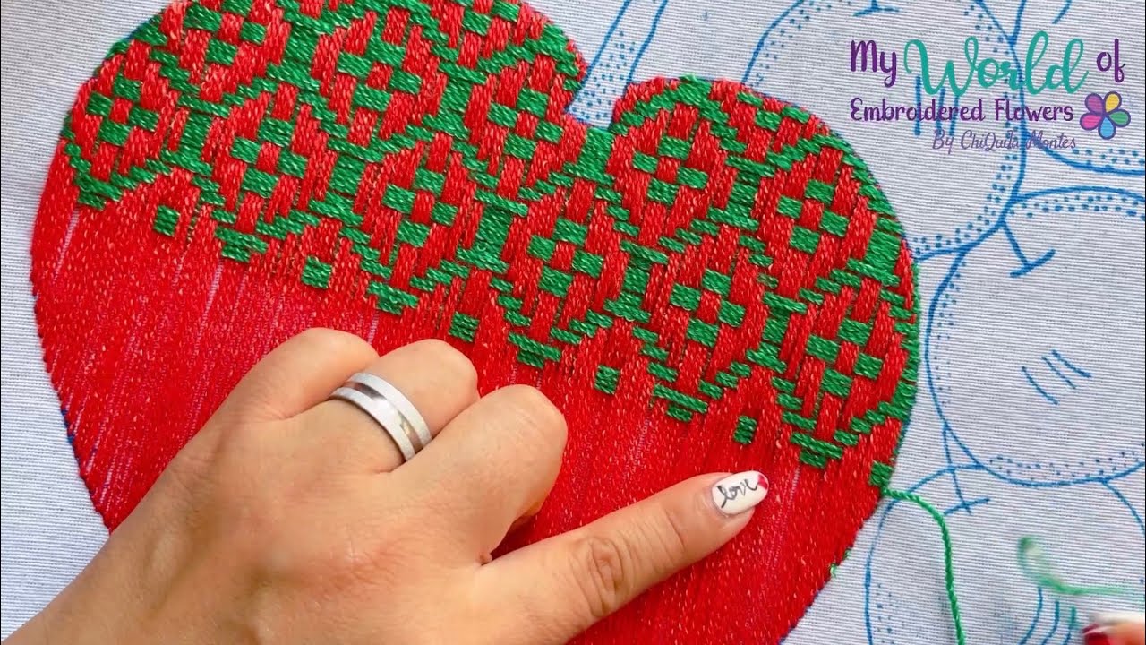 166. Bordado Fantasía Manzana 2 / Bordado a mano para Frutas, Canastos, Fruteros, Verduras, etc.