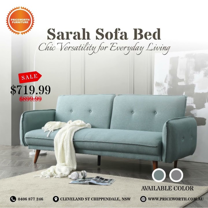 🛋️✨ Sarah Sofa Bed: Multifunctional Charm for Your Living Space! 🌟