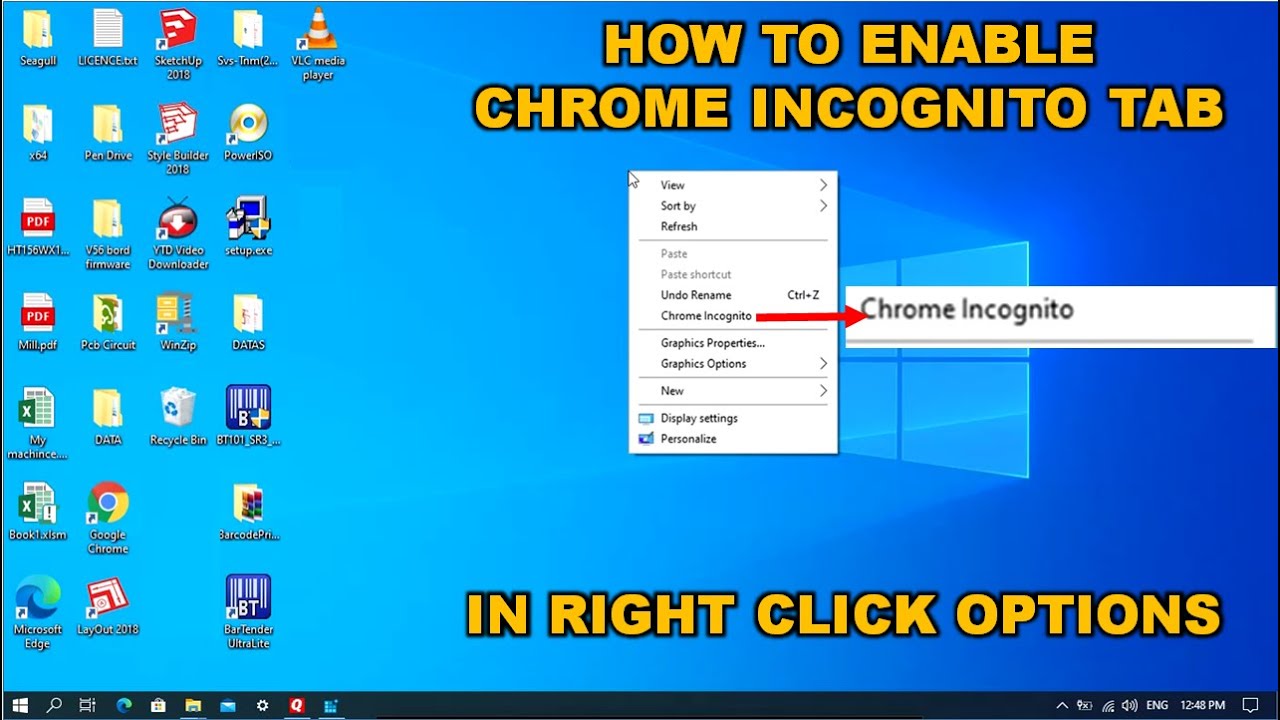 How to enable Chrome Incognito mode on right click options - YouTube
