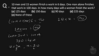 10 men and 15 women finish a work in 6 days  One man alone finishes that work in 100 days  In how ma