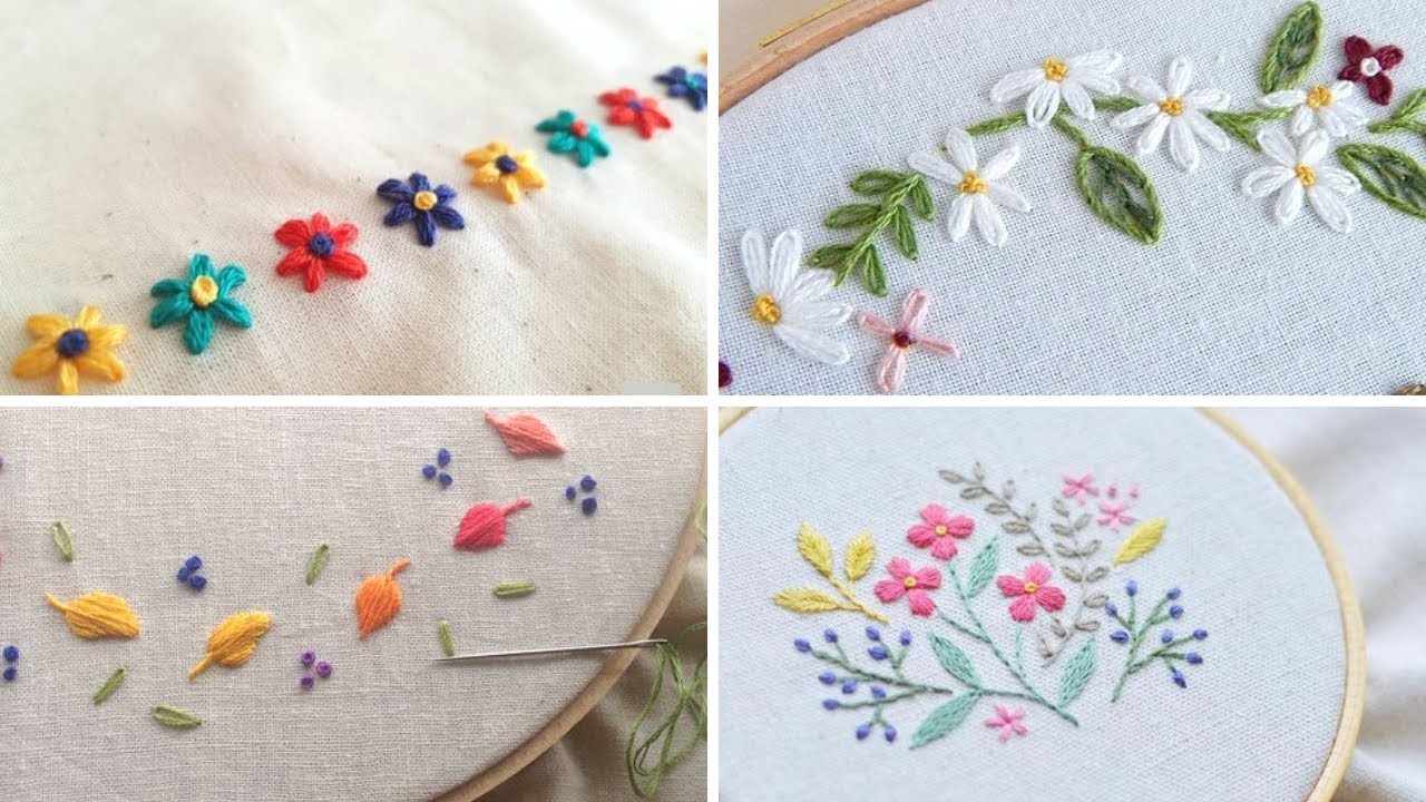 Hand embroidery designs Try this flower designs for baby