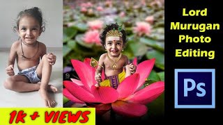 Lord Murugan Sitting On The Lotus Photo Manipulation Tutorial in Photoshop | Lord Kartikeya screenshot 1